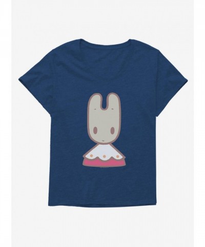 Marron Cream Plus Size Portrait Tee for Girls