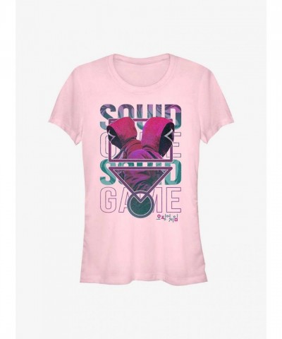 Squid Game Stacks Graphic Tee for Girls - Soft Pink
