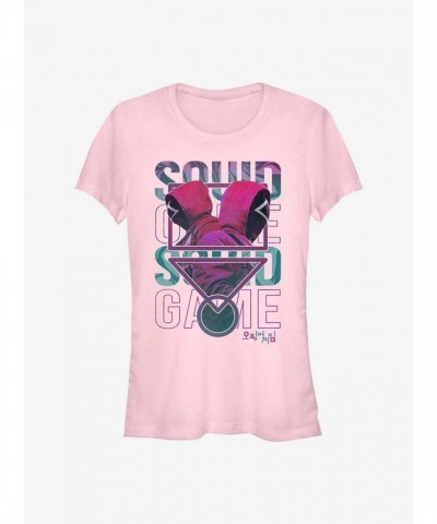 Squid Game Stacks Graphic Tee for Girls - Soft Pink