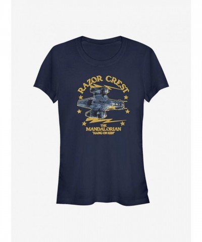 The Mandalorian "Hang On Kid" Lightweight Cotton T-Shirt for Girls - Blue
