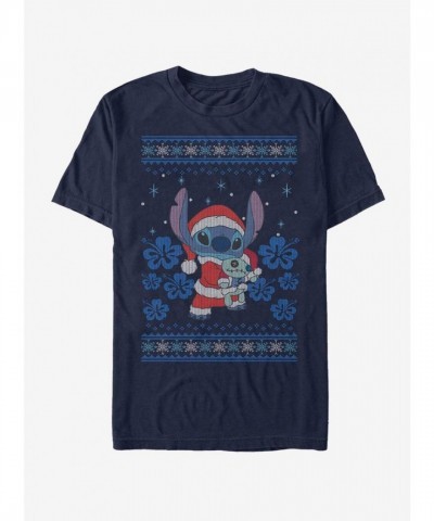 Disney Lilo & Stitch Blue Holiday T-Shirt for Men