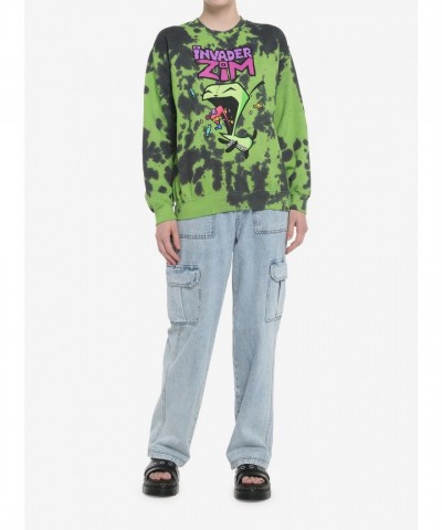 Invader Zim GIR Snack Break Green Wash Girls Sweatshirt