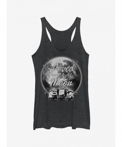 Minion Moon Love Tank Top - Black Unisex Tee