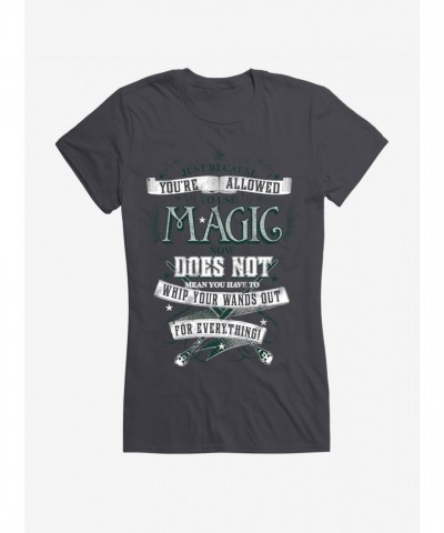Harry Potter Wand Quote Girls T-Shirt - Lightweight Cotton Junior Size