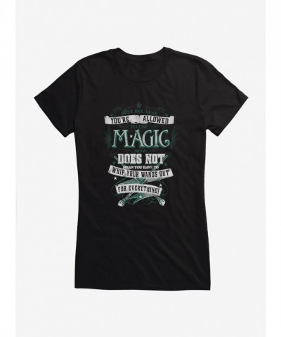 Harry Potter Wand Quote Girls T-Shirt - Lightweight Cotton Junior Size