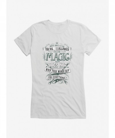 Harry Potter Wand Quote Girls T-Shirt - Lightweight Cotton Junior Size