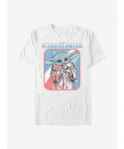 Star Wars Mandalorian Stars and Stripes Baby Yoda Unisex T-Shirt - White