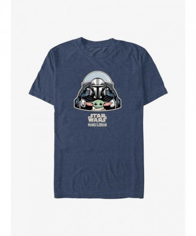 Mandalorian Mando & Grogu Big & Tall T-Shirt - Unisex Blue
