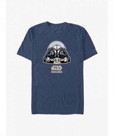 Mandalorian Mando & Grogu Big & Tall T-Shirt - Unisex Blue