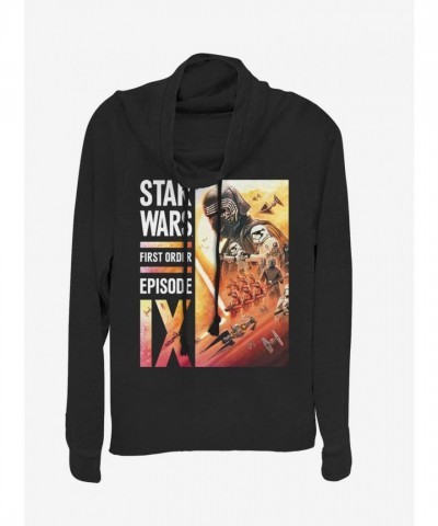 Star Wars The Rise of Skywalker First Order Cowl Neck Sweatshirt for Girls - Junior Sizes Black