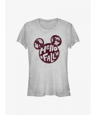 Disney Girls Lightweight Grey Hello Fall T-Shirt
