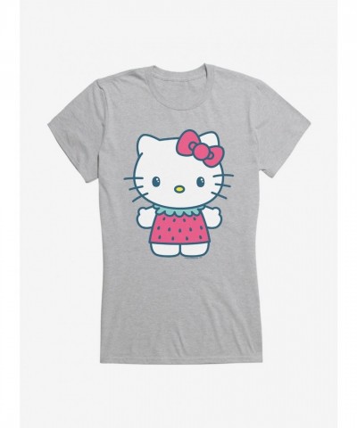 Hello Kitty Cute Strawberry Vacation Outfit Junior Girls T-Shirt