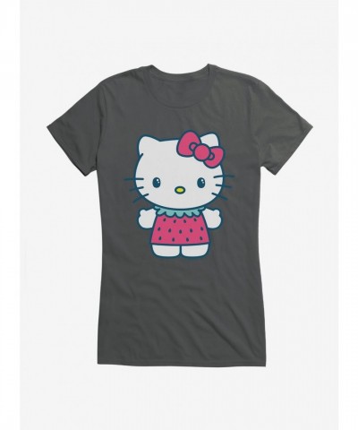 Hello Kitty Cute Strawberry Vacation Outfit Junior Girls T-Shirt