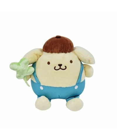 Pompompurin 8-Inch Lucky Clover Plush - Adorable Golden Retriever Overalls Toy