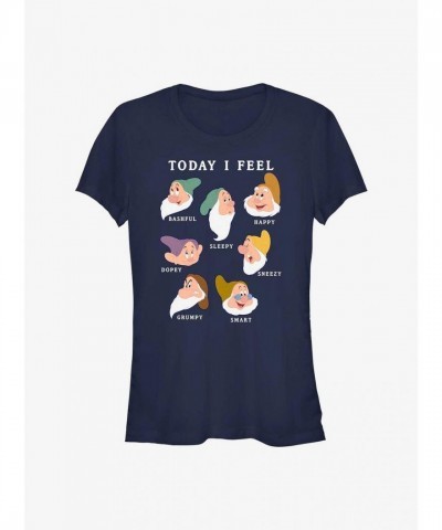 Disney Snow White T-Shirt for Girls - "Today I Feel" Blue Junior Size