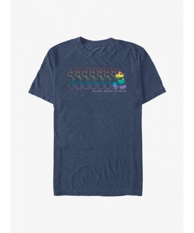 Disney Mickey Mouse Outline Pride T-Shirt - Men's Lightweight Blue