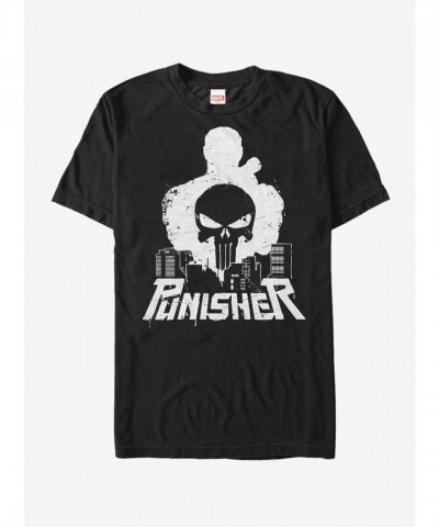 Marvel Punisher Urban Scene Black T-Shirt